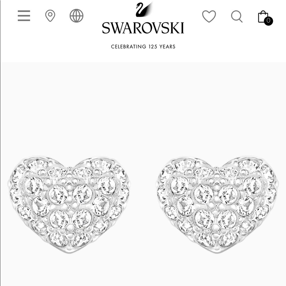 Swarovski Crystal Heart Earrings